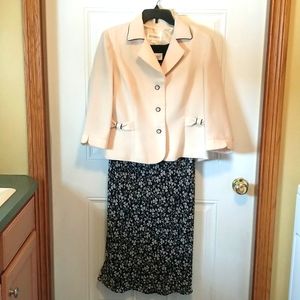 Studio I Black & Cream Dress with Jacket